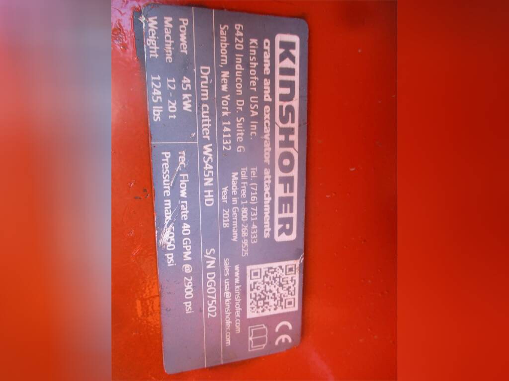 2018 KINSHOFER WS45N HD Asphalt Cutter -$23,500 - Image 4