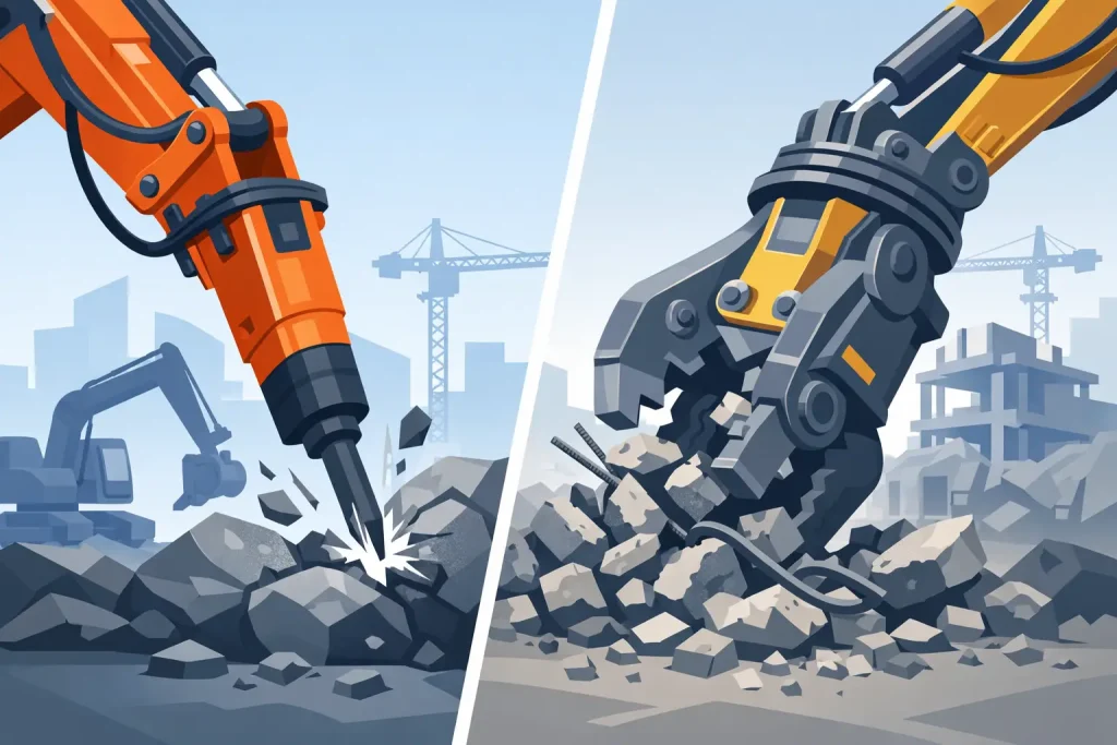 Hydraulic Breaker vs Pulverizer: Which Fits?