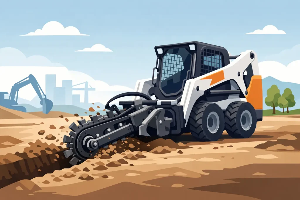 Trencher Attachment for Skid Steer Jobs