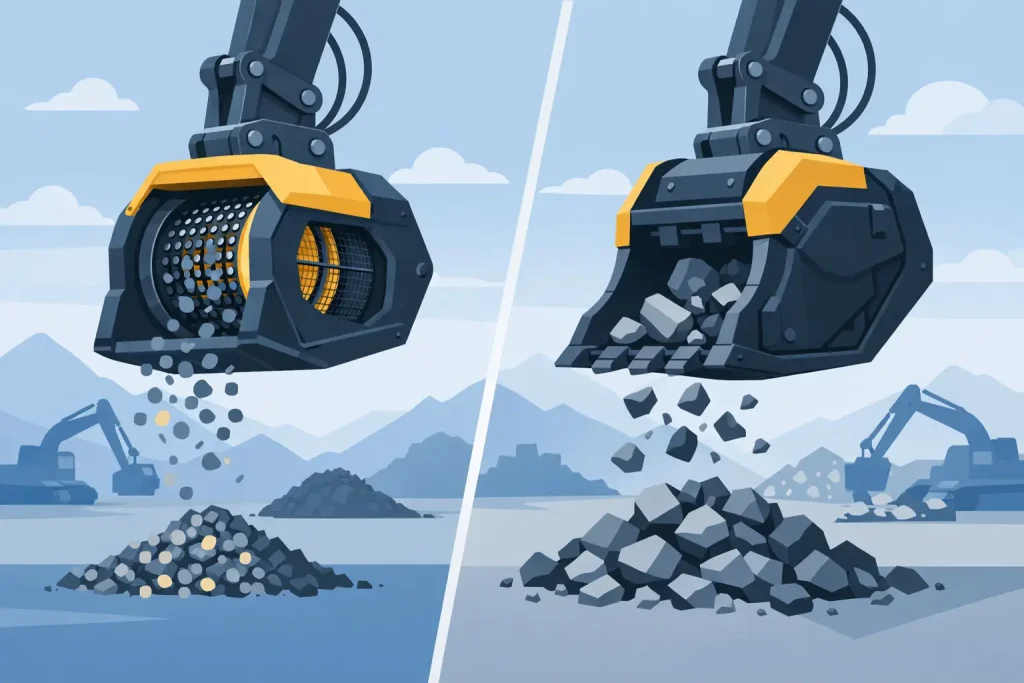 Screening Bucket Versus Crusher Bucket Choices